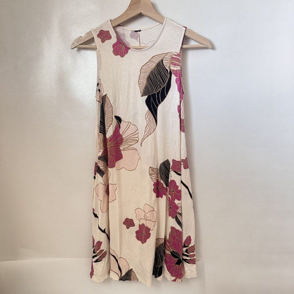 Agnes & Dora Womens Tunic Top XXS Floral Casual Sleeveless Pockets Short Dress